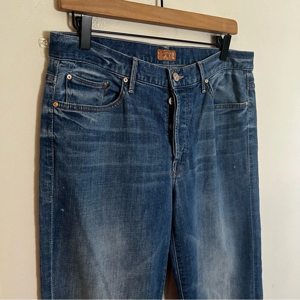 MOTHER- The Brother Getting Rowdy Blue Jeans Denim Stained Button Fly - Picture 3 of 8